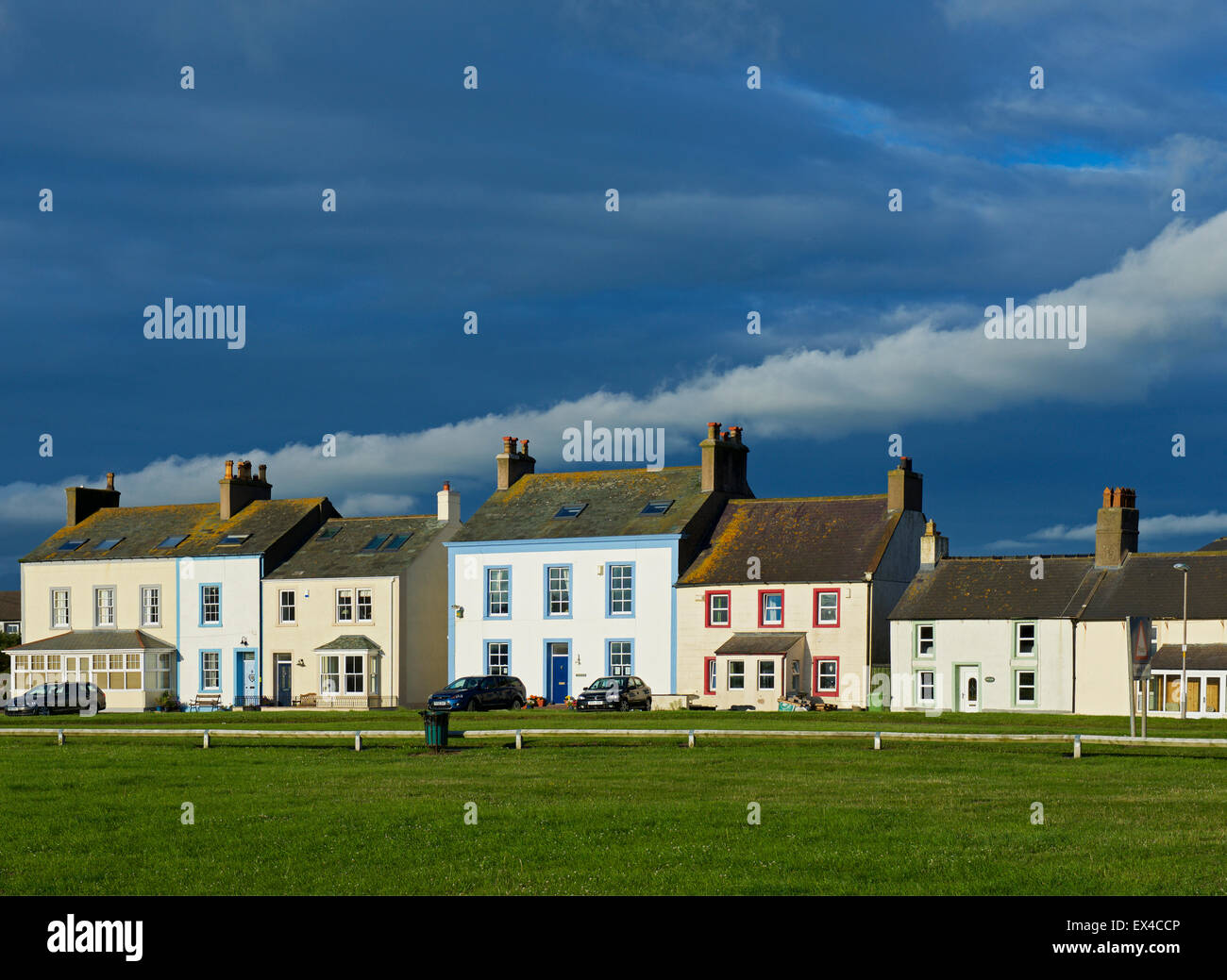 Dark skies over Allonby, West Cumbria, England UK Stock Photo Alamy