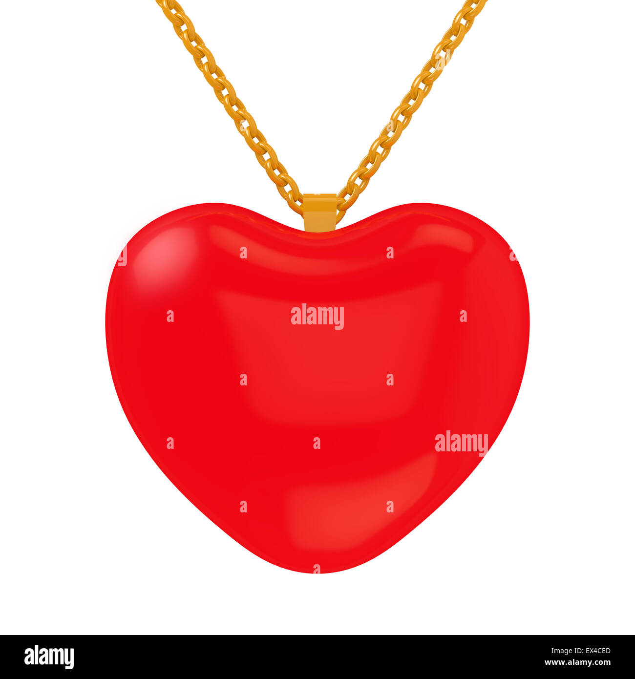 3D rendering of the Lowpoly heart on chain Stock Photo