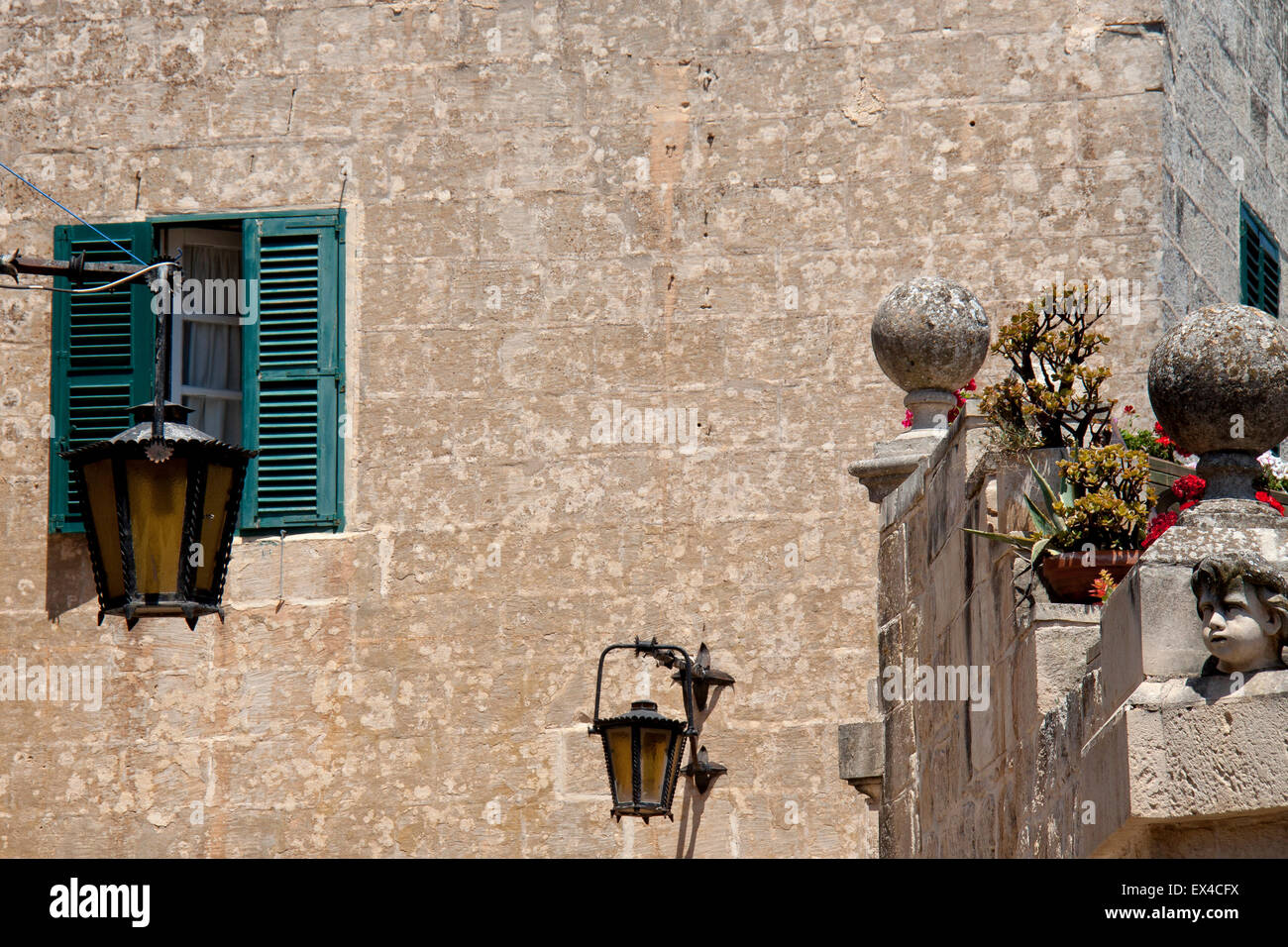 Ornate wall decorations in hot Malta Stock Photo - Alamy