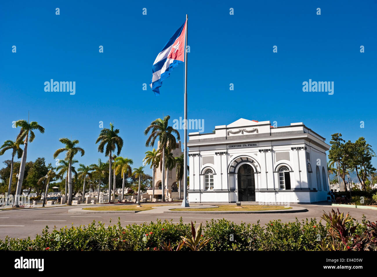 Horizontal view of Cemetery of Santa Ifigenia in Santiago de Cuba, Cuba. Stock Photo