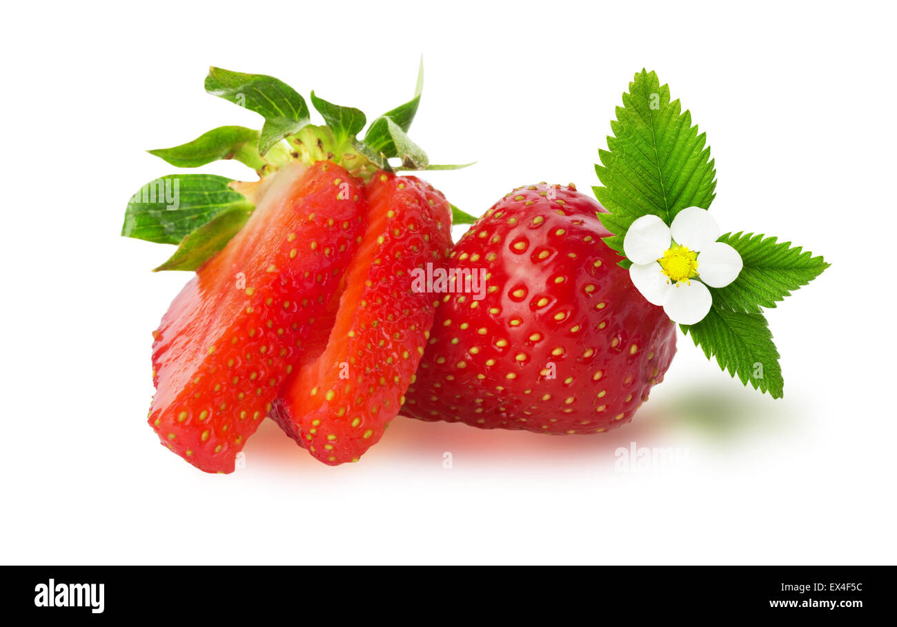 Strawberries half cut fruits hi-res stock photography and images - Alamy
