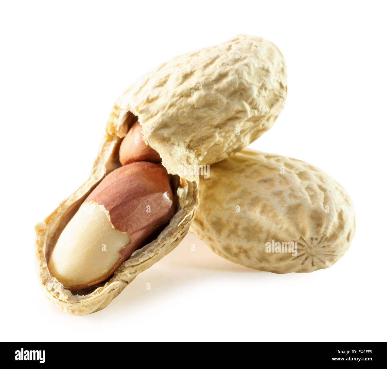 peanuts isolated on a white background. Stock Photo
