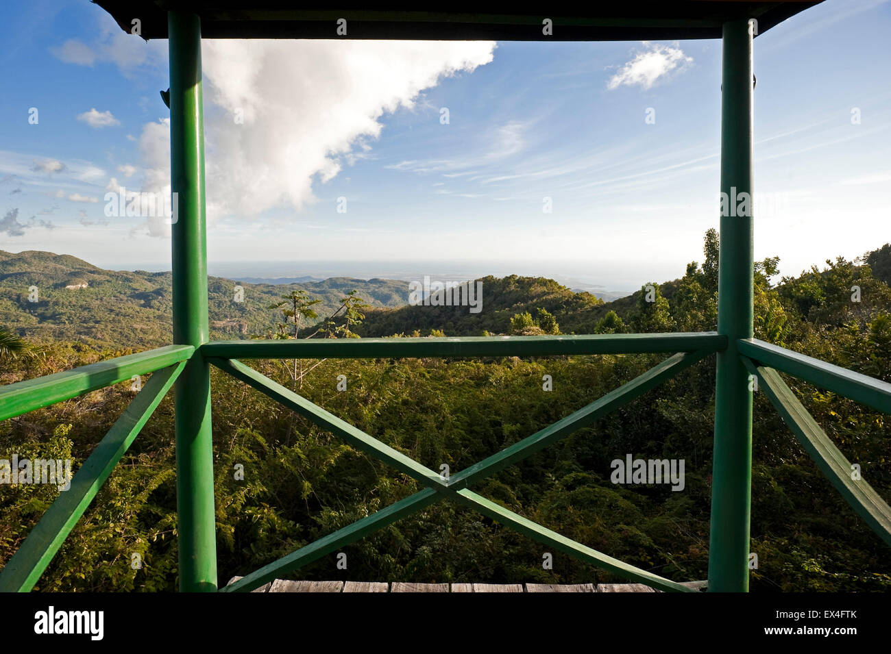 Horizontal view from a lookout point in Topes de Collantes National Park in Cuba. Stock Photo