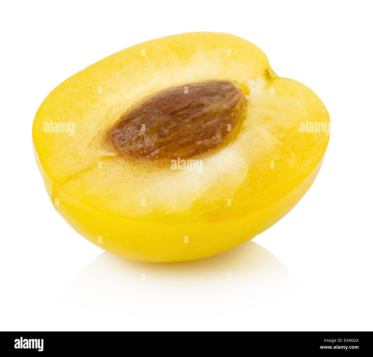 yellow cherry plum isolated on the white background. Stock Photo