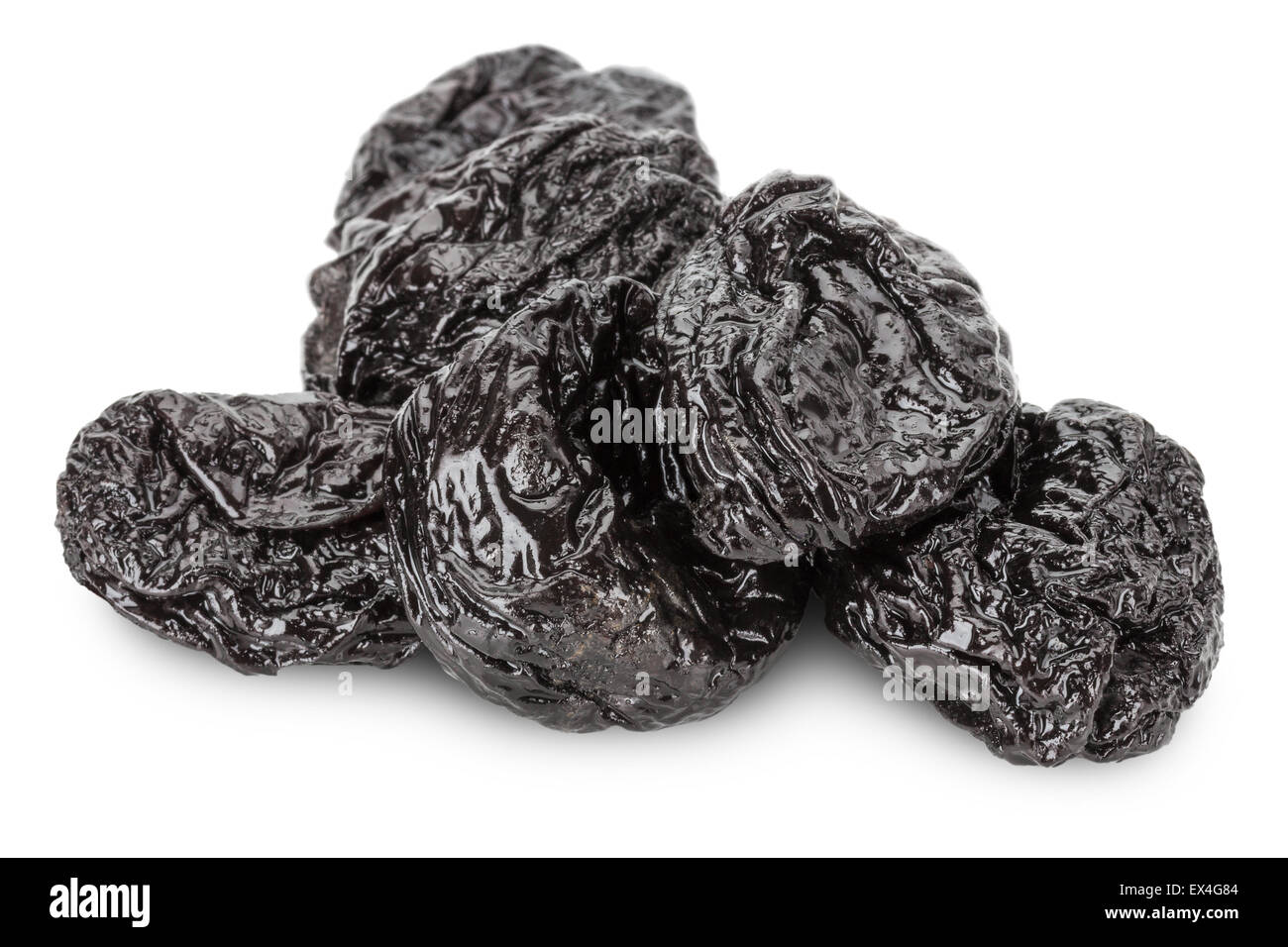 delicious prunes isolated on the white background. Stock Photo