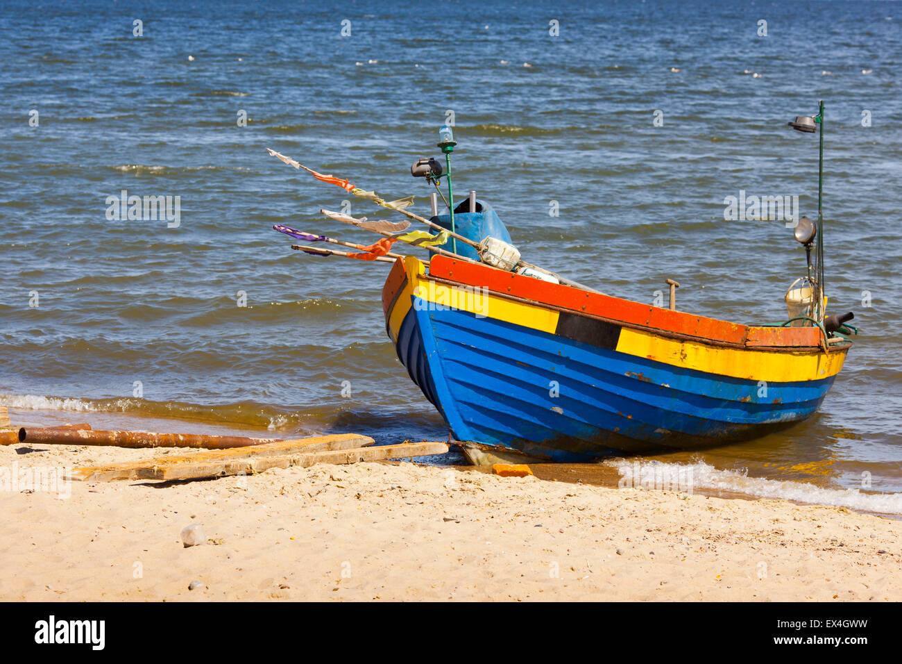 Fishing boat on the beach Stock Photo Alamy