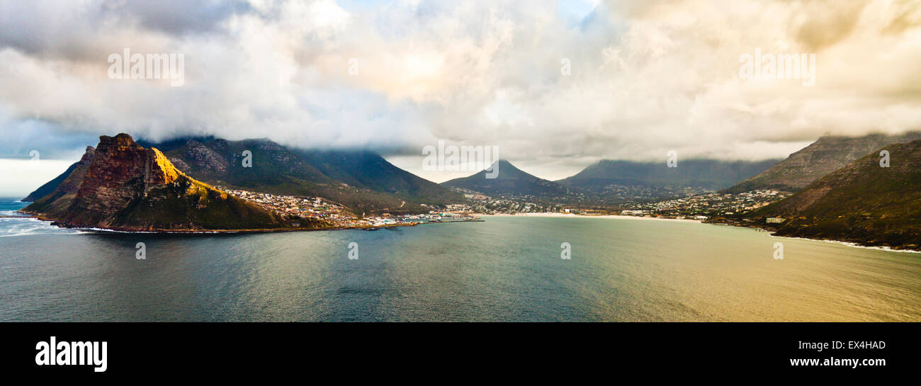 View across Hout Bay from Chapmans Peak South Africa Stock Photo