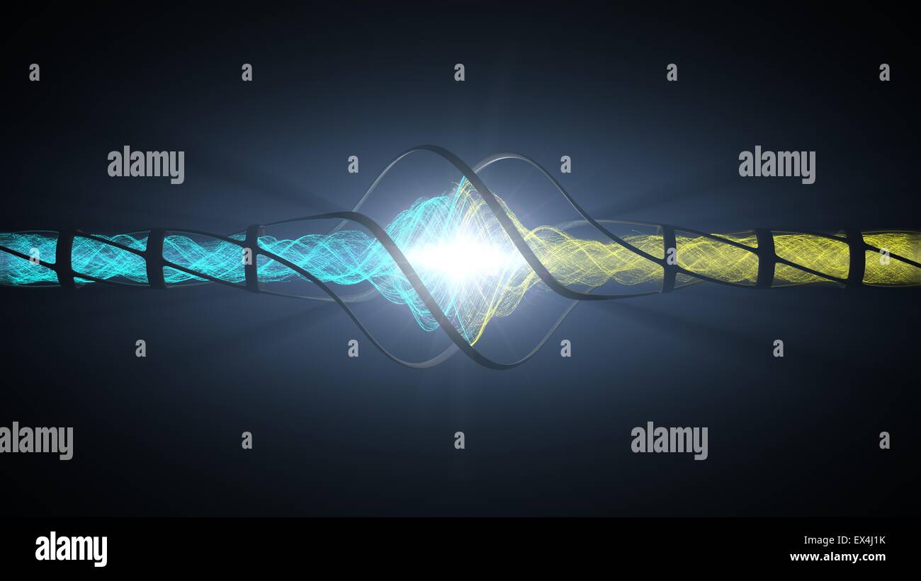 powerful energy reaction in reactor core.(electron collider machine ...