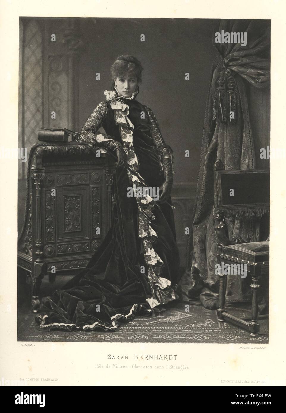 Sarah Bernhardt, by Walery, ca 1880 Stock Photo