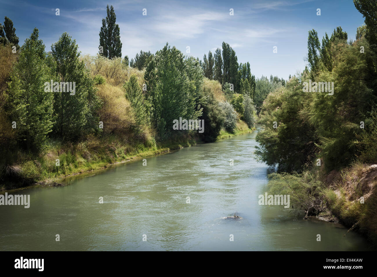 Chubut river in Gaiman Patagonia Stock Photo