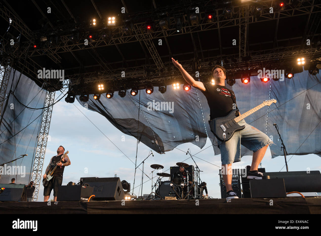 PIESTANY, SLOVAKIA - JUNE 28: Vratko Rohon with Slovak rock music group Ine  Kafe performs on music festival Topfest in Piestany Stock Photo - Alamy