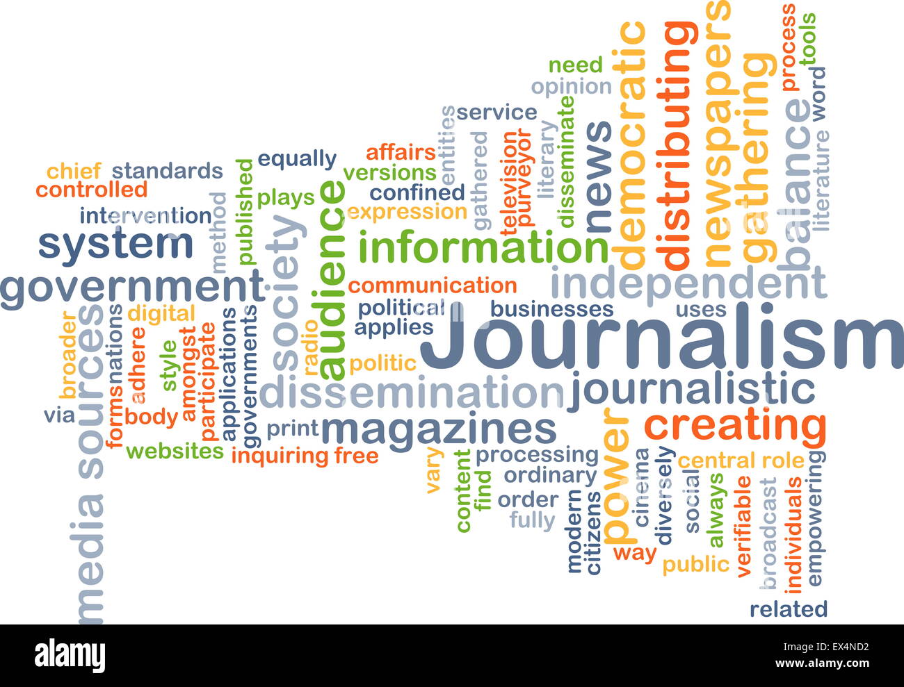 Background concept wordcloud illustration of journalism Stock Photo Alamy