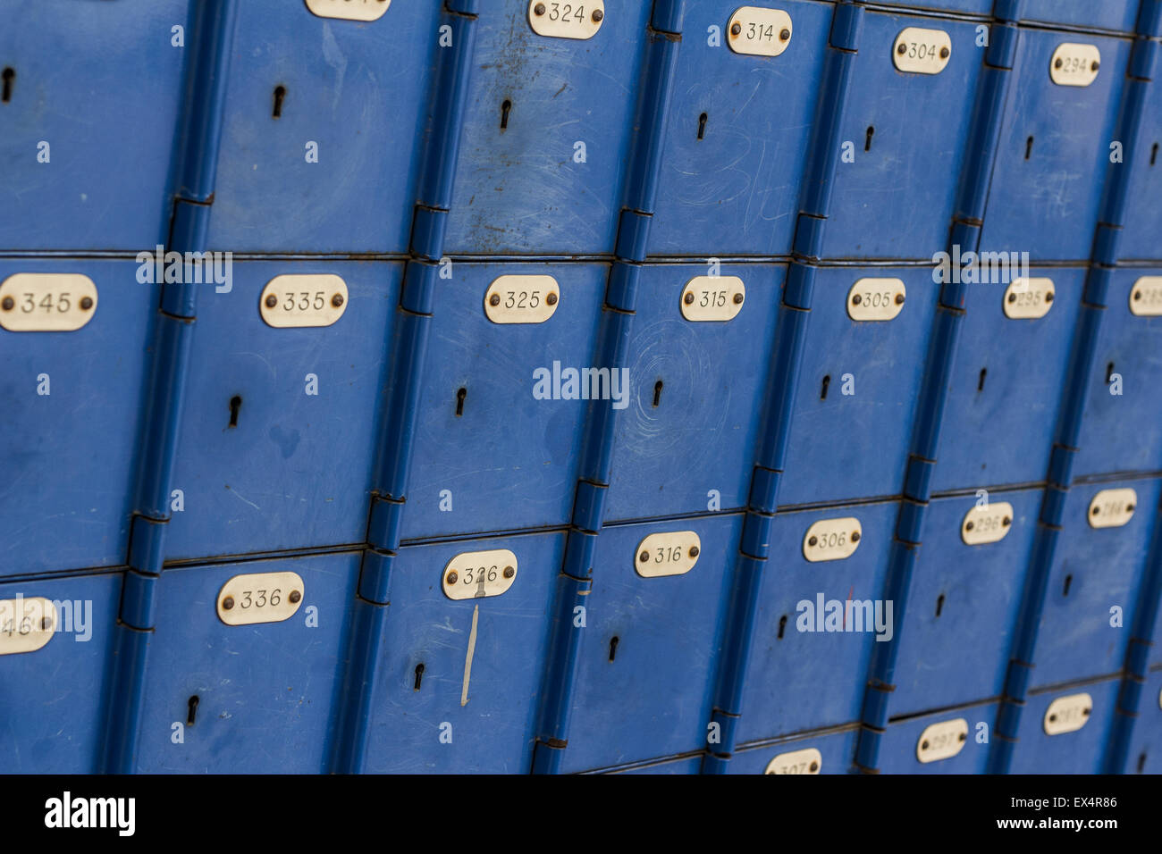 Blue post office boxes hi-res stock photography and images - Alamy
