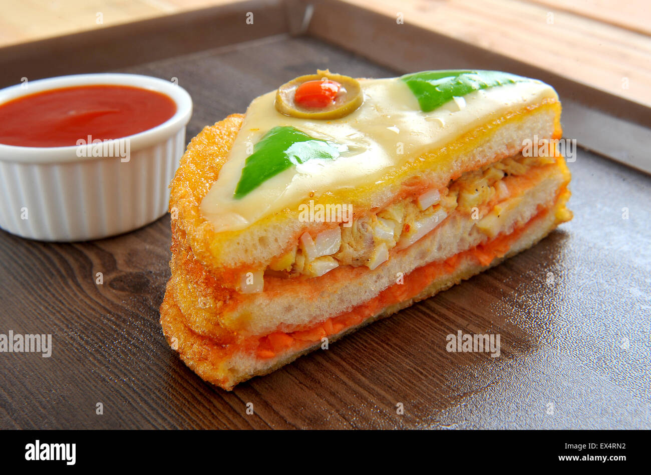 Chicken Cheese Sandwich Stock Photo