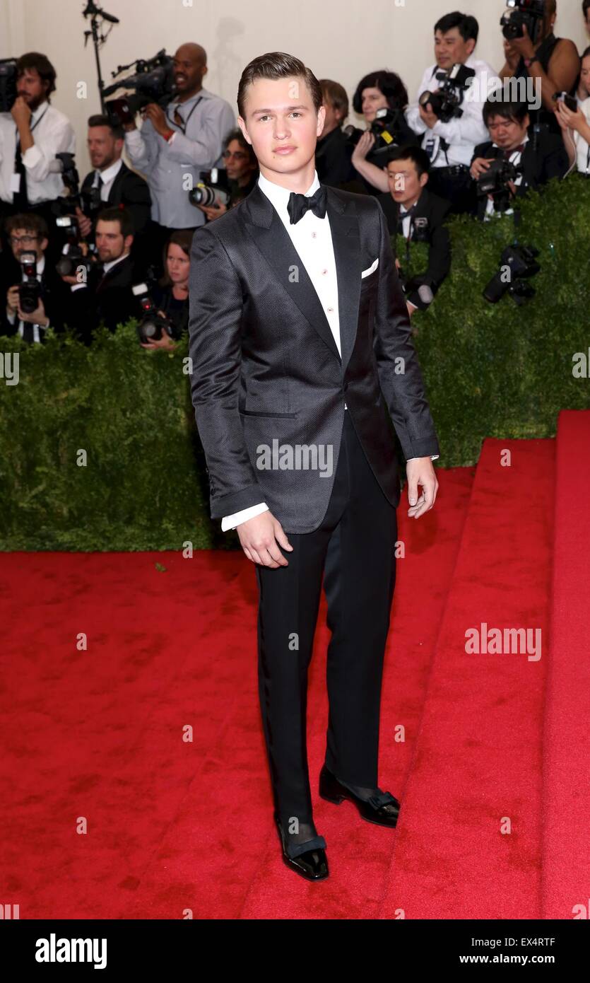 MET Gala 2015 'China: Through The Looking Glass' Costume Institute Benefit Gala at the Metropolitan Museum of Art - Arrivals  Featuring: Ansel Elgort Where: New York, New York, United States When: 04 May 2015 C Stock Photo