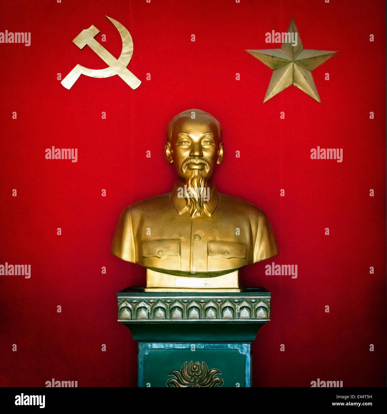 A bust of Uncle Ho Chi Minh in War Museum Hanoi, Vietnam Stock Photo