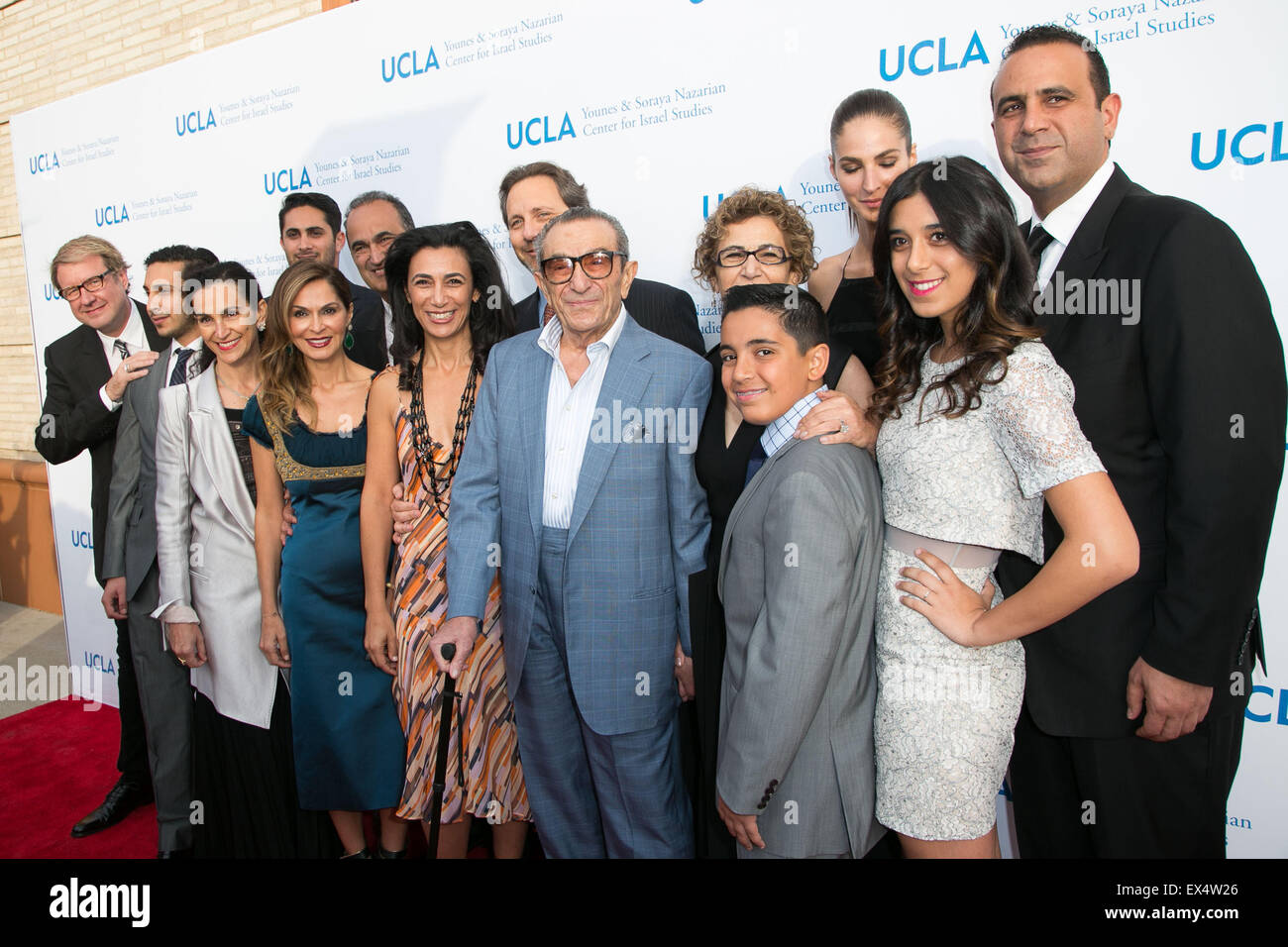UCLA Younes & Soraya Nazarian Center for Israel Studies 5th Annual Gala held at Wallis Annenberg Center for the Performing Arts  Featuring: David Nazarian, Angella Nazarian, Sharon Nazarian, Younes Nazarian, Soraya Nazarian, Sam Nazarian, family Where: Los Angeles, California, United States When: 05 May 2015 C Stock Photo