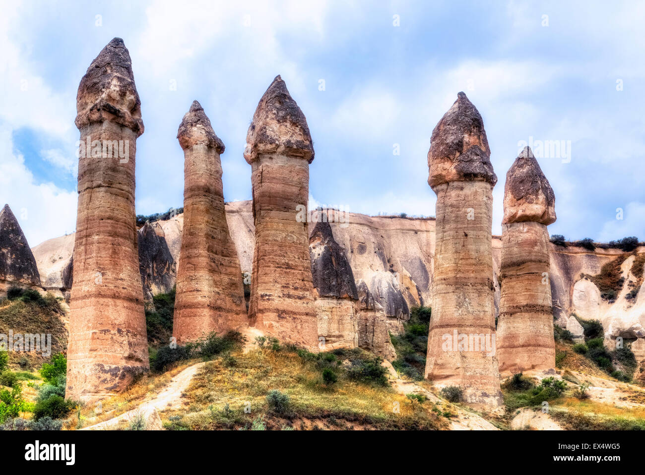 Love Valley, Goereme, Cappadocia, Anatolia, Turkey Stock Photo