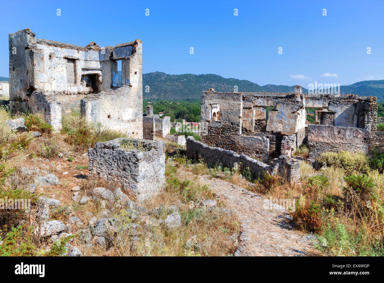 Kayakoey, ghost town, Fethiye, Mugla, Turkey Stock Photo