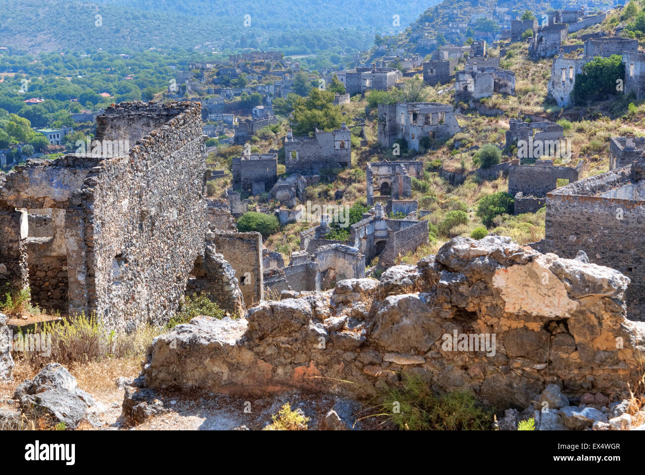 Kayakoey, ghost town, Fethiye, Mugla, Turkey Stock Photo