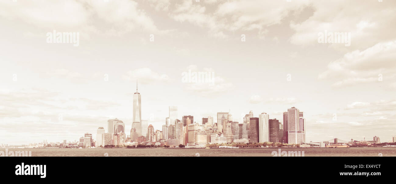Skyline downtown Manhattan in New York City Stock Photo