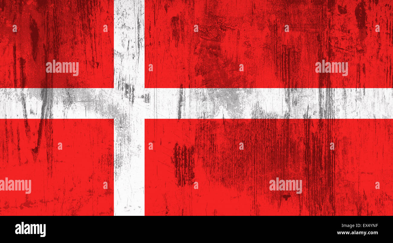 Illustration of an old and dirty Denmark flag Stock Photo - Alamy