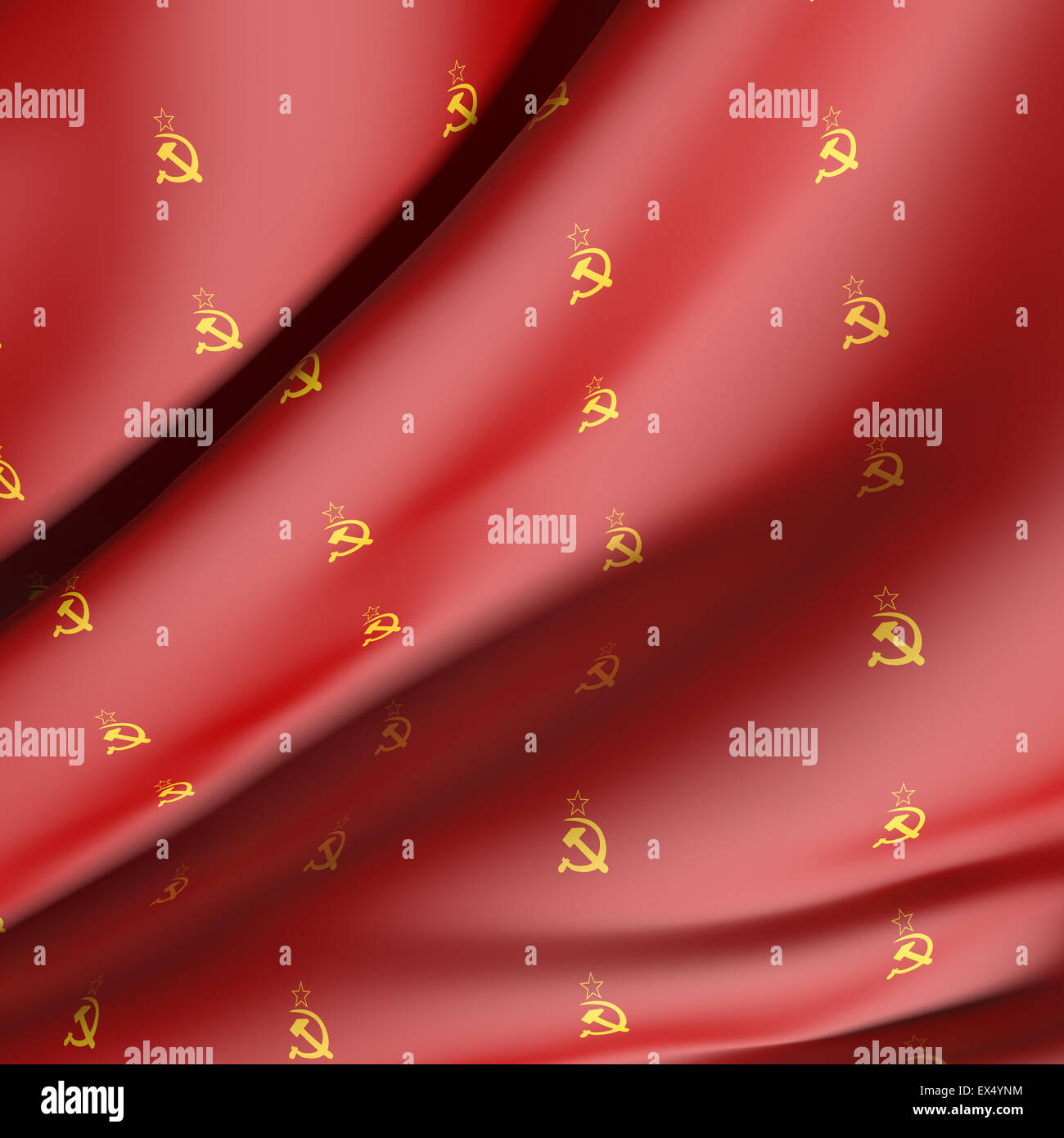 3d rendering of a lot of soviet flags Stock Photo