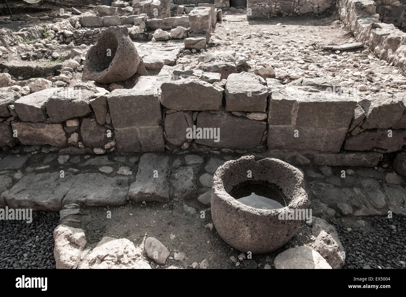 The ruins of Magdala (Mejdel) - current day Migdal. On the Sea of Galilee Stock Photo