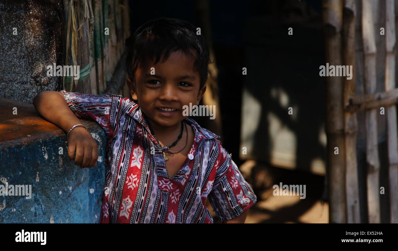 A happy Indian kid enjoying the day Stock Photo