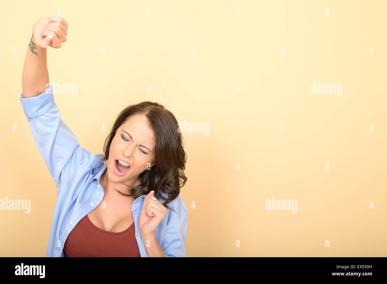 Woman wearing pink top jeans hi-res stock photography and images - Alamy