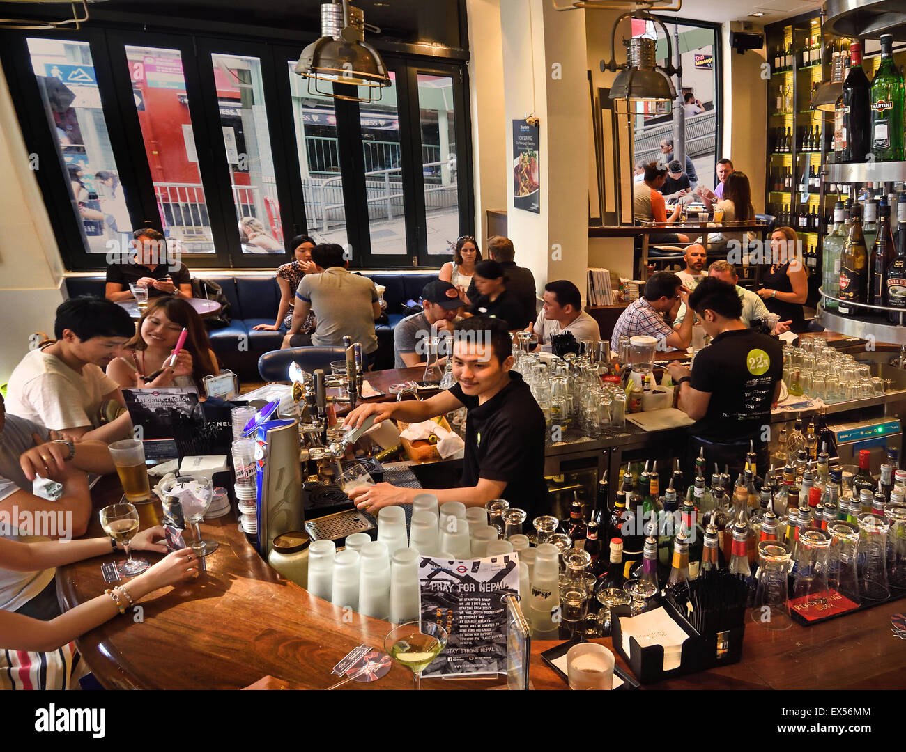 Staunton's Wine Bar & Cafe next to the Central Escalator and has a