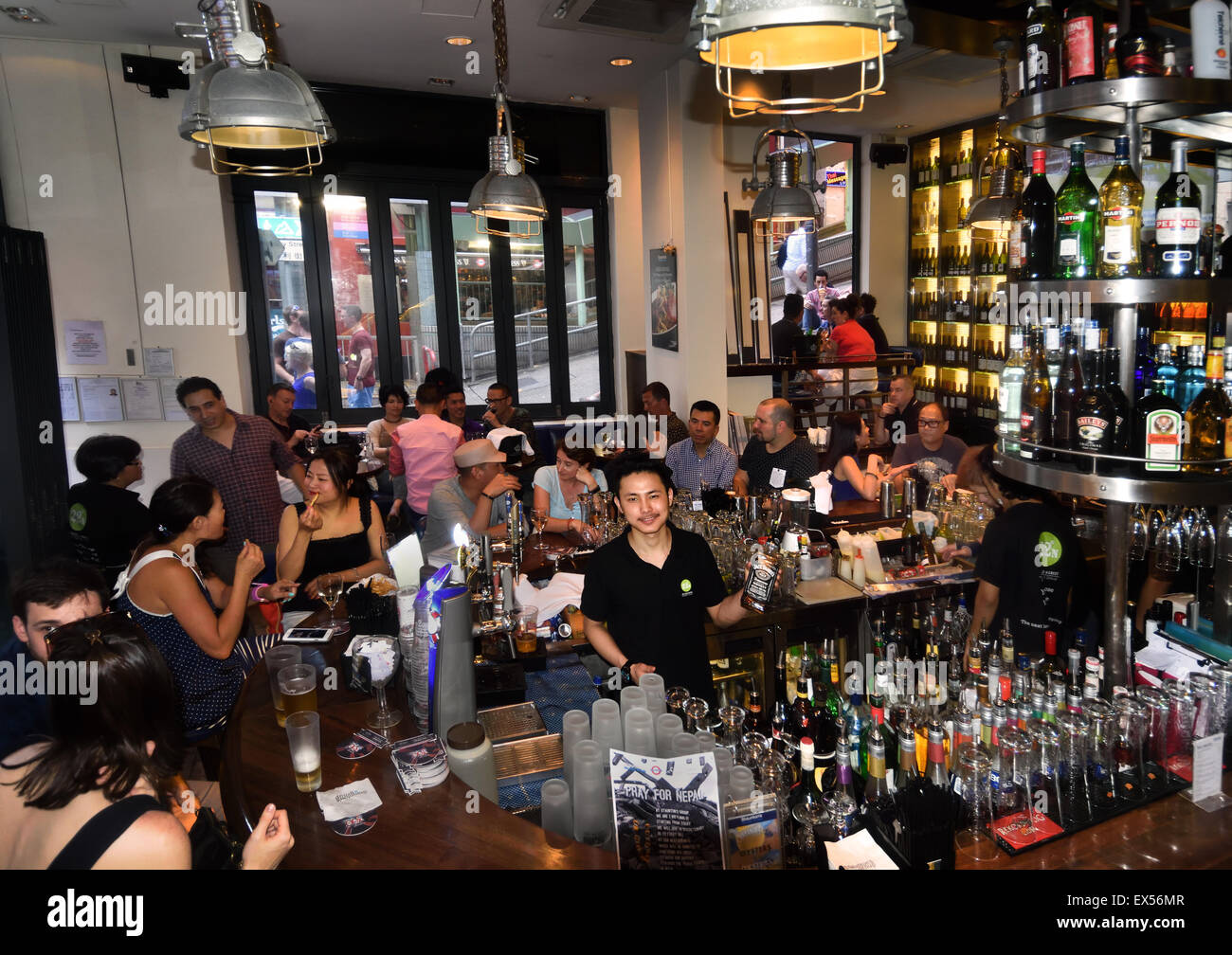 Staunton's Wine Bar & Cafe next to the Central Escalator and has a