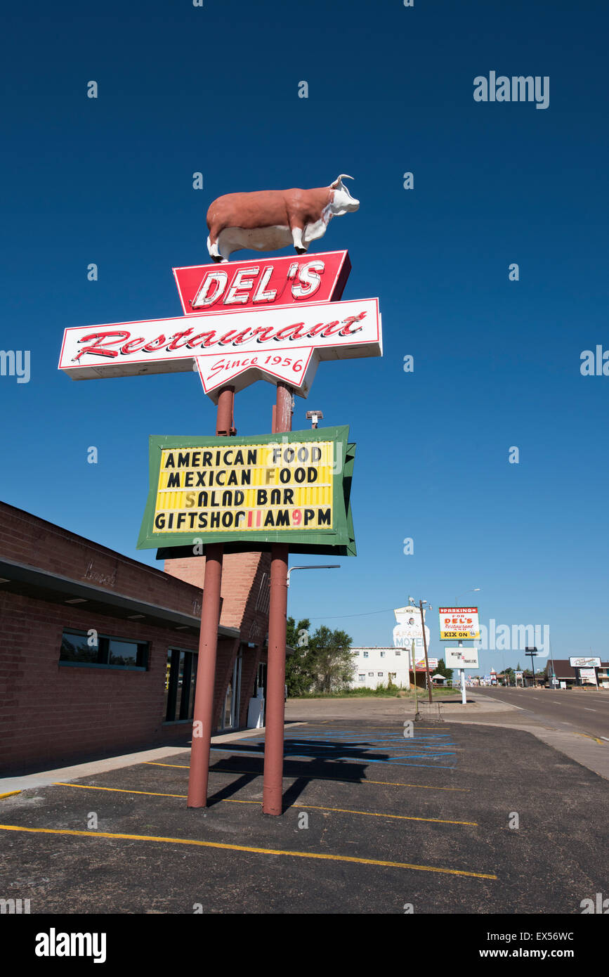 Del's Restaurant on Route 66 in Tucumcari, New Mexico Stock Photo
