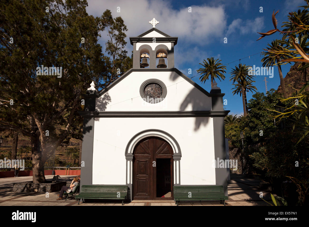 church Ermita de los Reyes at the valley Valle Gran Rey, La Gomera, Canary Islands, Spain, Europe Stock Photo