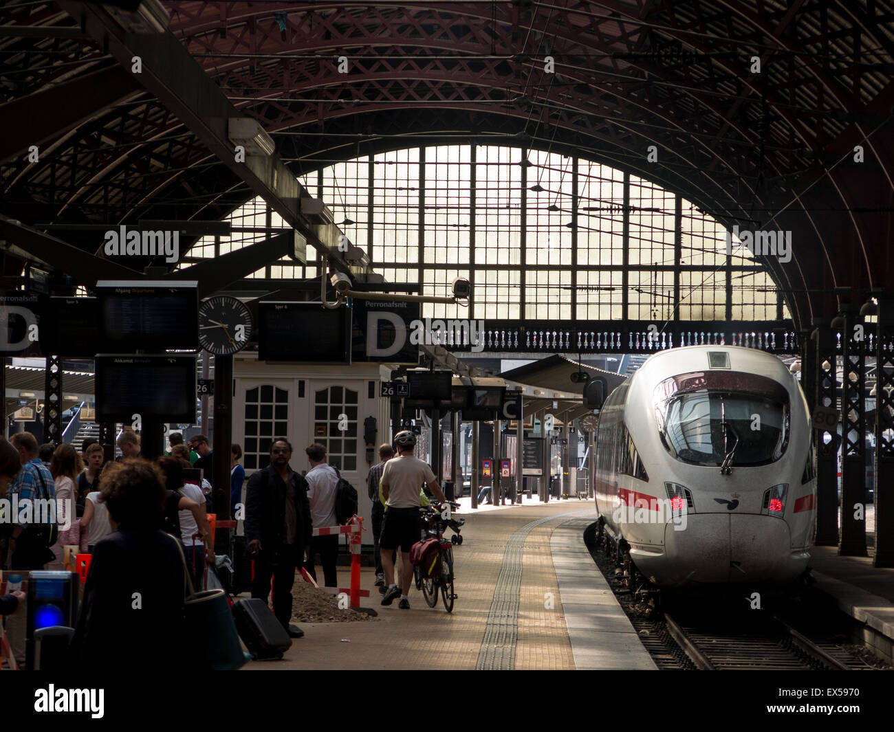 The Central railway station,Copenhagen H, Copenhagen,Denmark Stock Photo