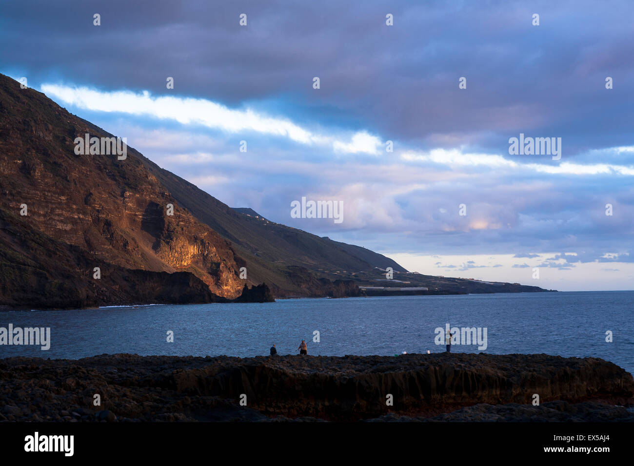 ESP, Spain, the Canary Islands, island of La Palma, evening mood near El Remo at the west coast.  ESP, Spanien, Kanarische Insel Stock Photo