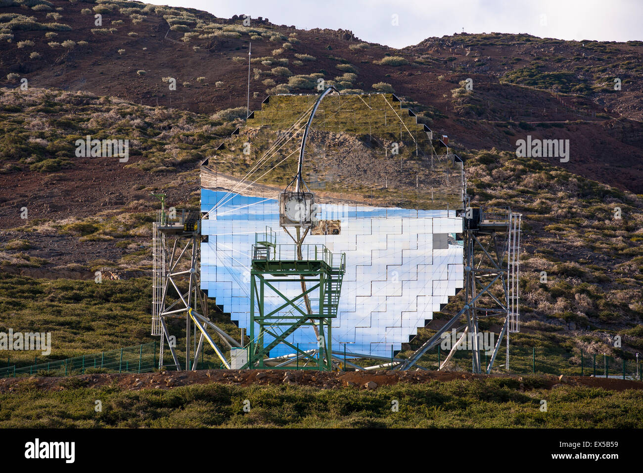 Spain, island of La Palma, Major Atmospheric Gamma-ray Imaging Cherenkov Telescope MAGIC Stock Photo