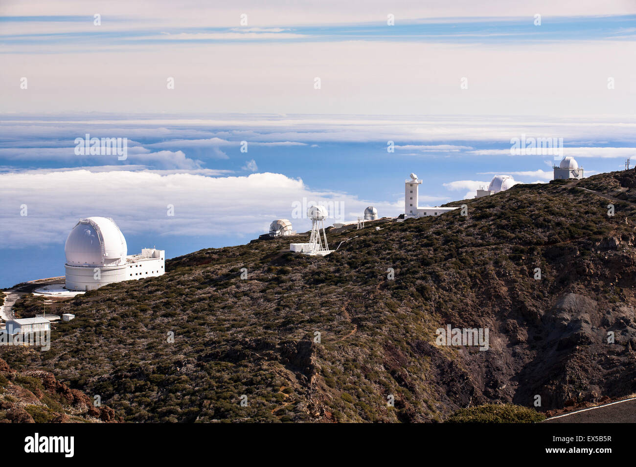 ESP, Spain, the Canary Islands, island of La Palma, European Northern Observatory at the Roque de los Muchachos Stock Photo