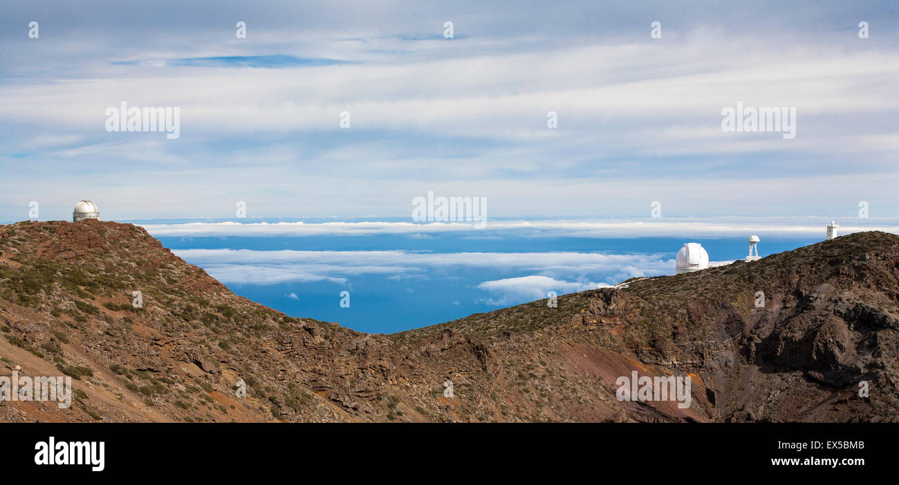 ESP, Spain, the Canary Islands, island of La Palma, European Northern Observatory at the Roque de los Muchachos Stock Photo