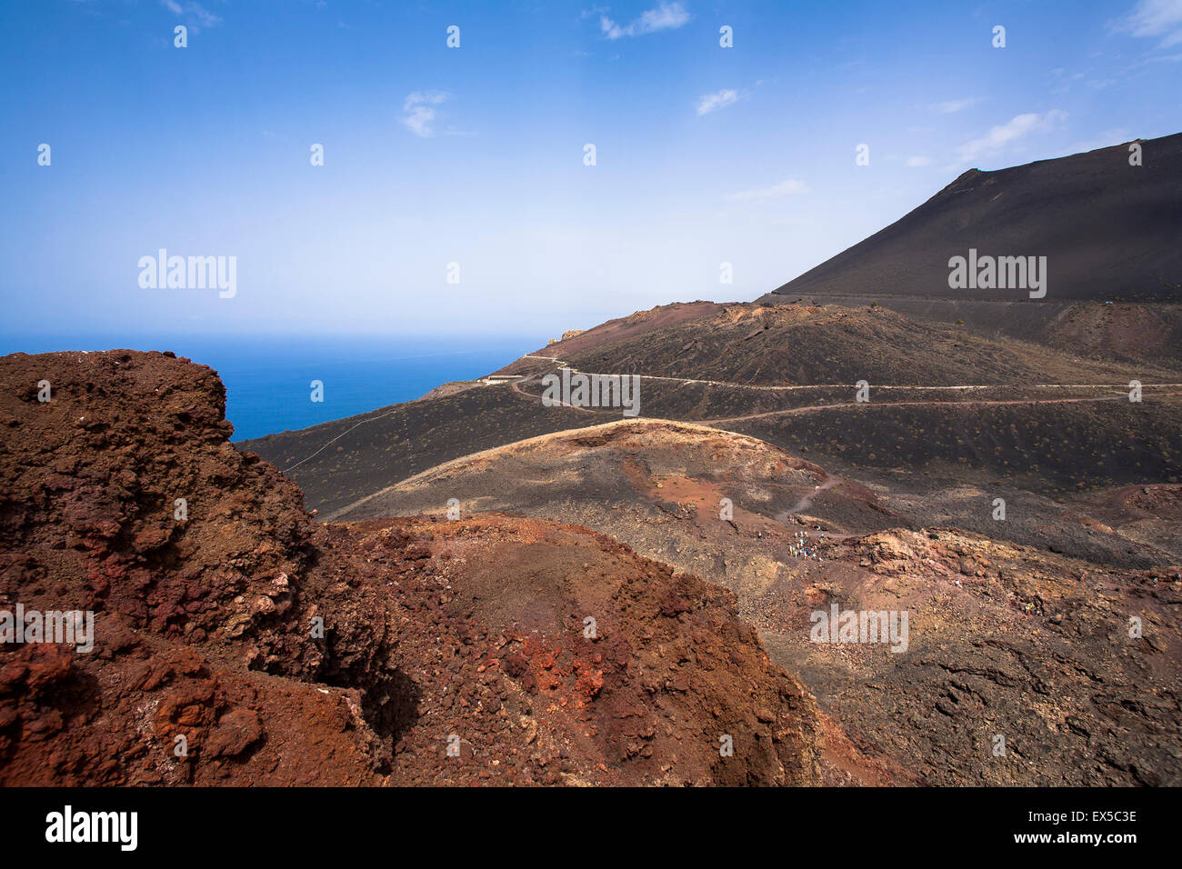 ESP, Spain, the Canary Islands, island of La Palma, view from the volcano Teneguia to the volcano San Antonio near Fuencaliente/ Stock Photo