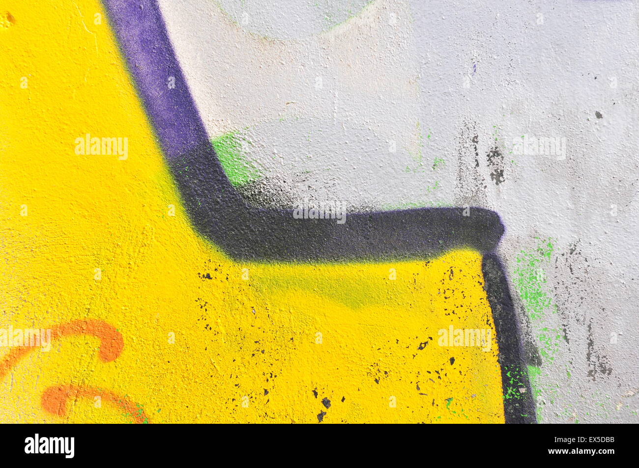 Detail of a graffiti wall. Interesting patterns emerge. Stock Photo