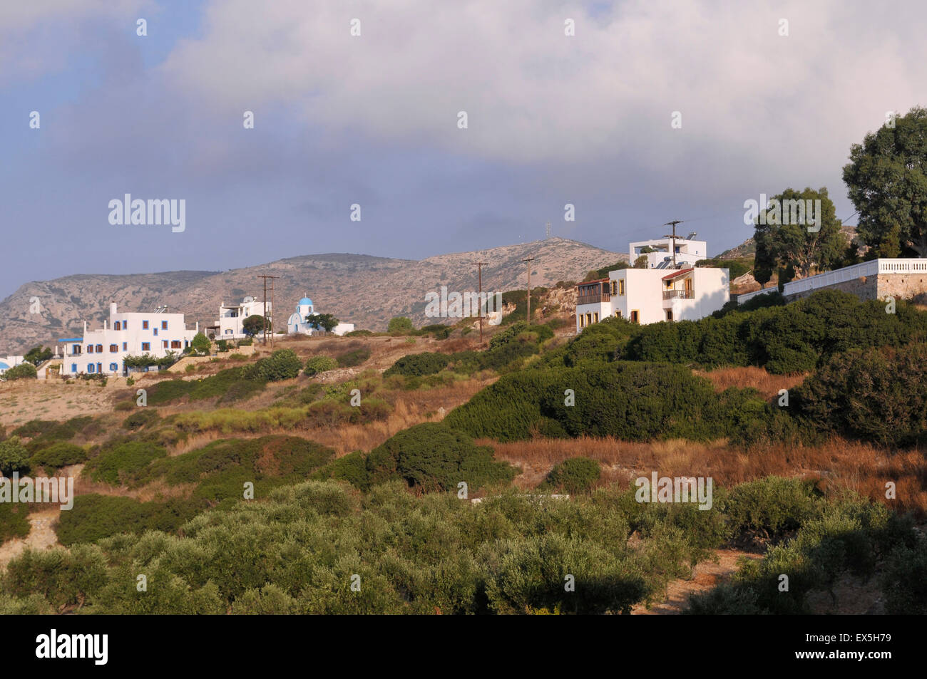 habitations and hotels in Lipsi Island, Dodecanese, Greece Stock Photo