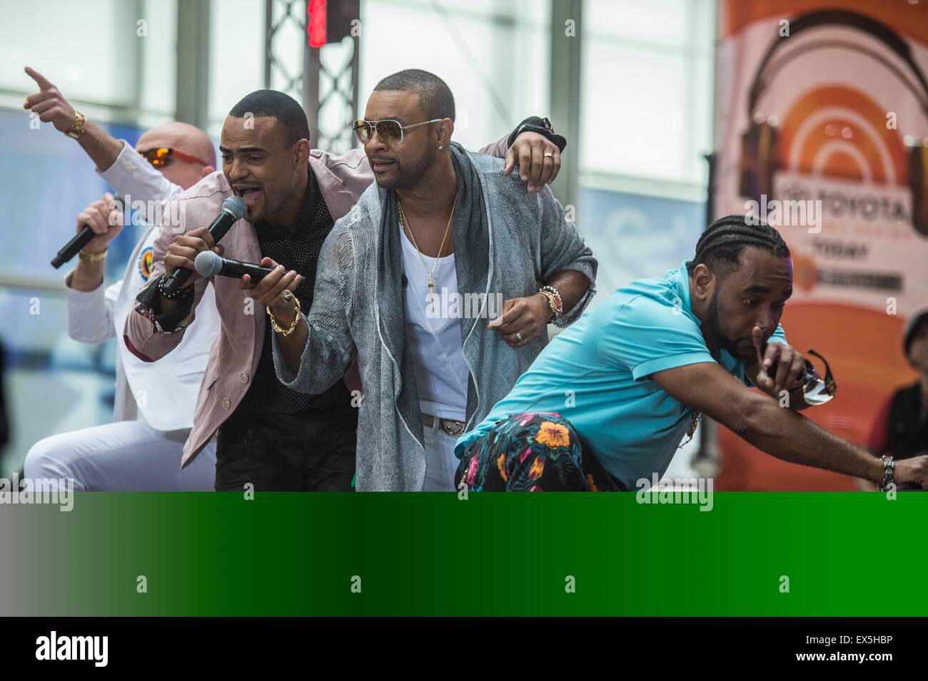 Shaggy Singer Rik Rok New York, USA. 7th July, 2015. Mohombi, Shaggy, RikRok on stage for NBC ...