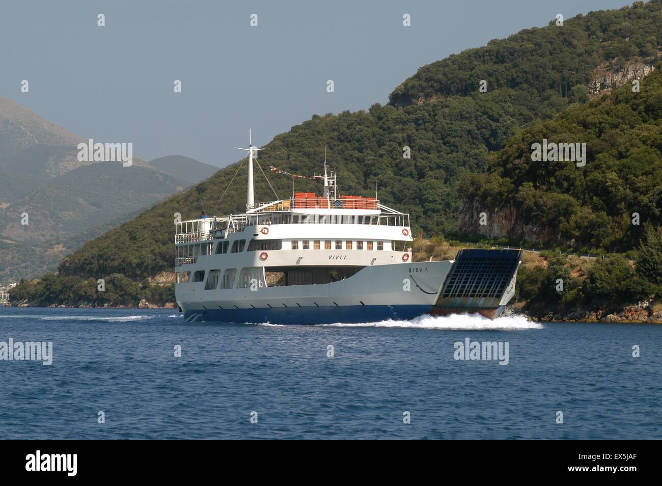 Igoumenitsa, Greece, ferry for the Corfu island in navigation Stock Photo Alamy
