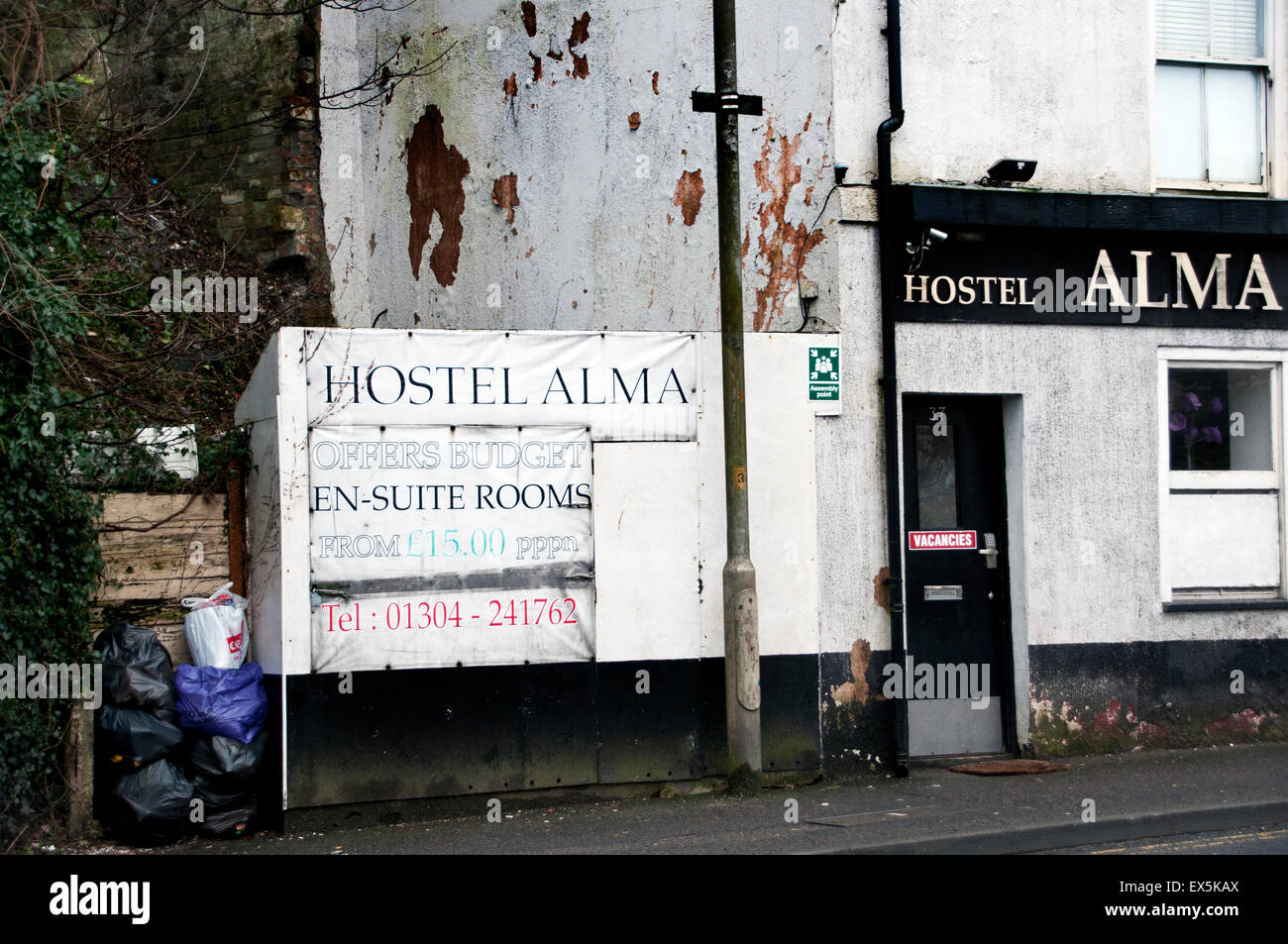 Run down Hostel in Dover the port town for refugees and asylum seekers arriving from France Stock Photo