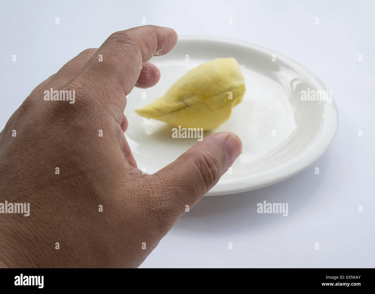 durian peel tropical fruit smell tasty king Stock Photo Alamy