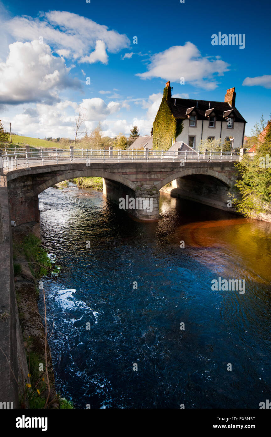 The River Blackadder at Greenlaw in the Scottish Borders Stock Photo