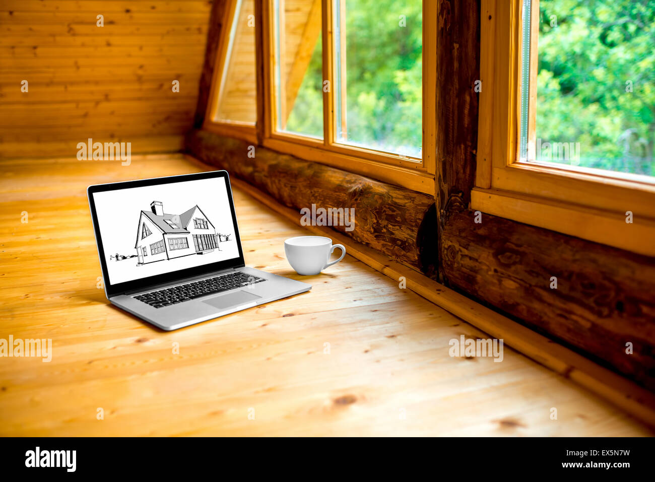Projecting a house Stock Photo