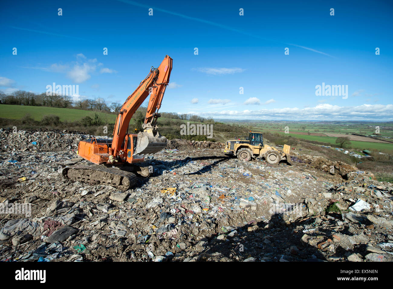 Westcombe Hill landfill site near Somerton, Somerset UK Stock Photo