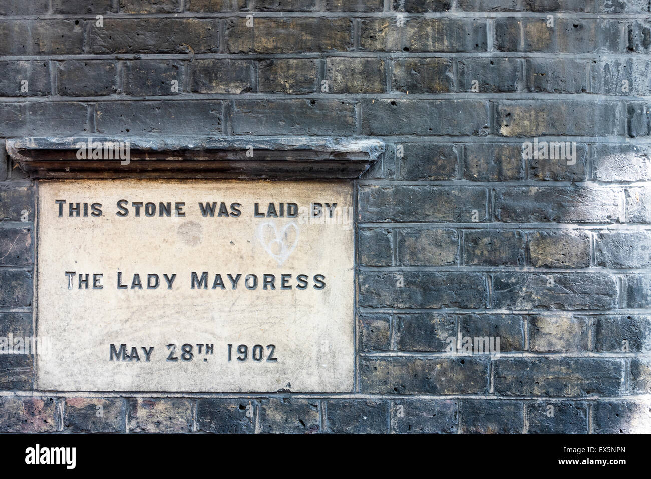 Foundation stone of All Hallows on the wall Church near Liverpool Street, London Stock Photo Alamy